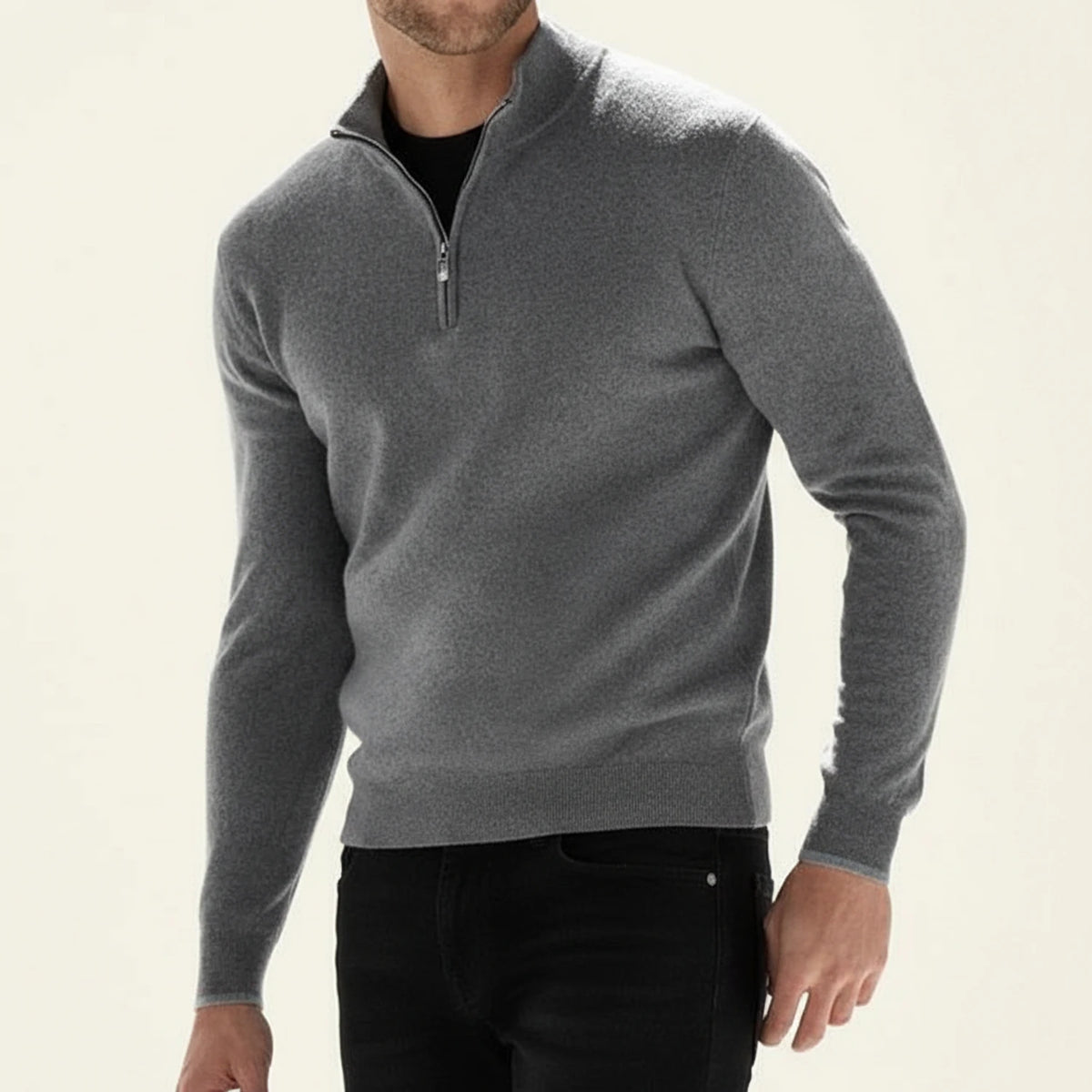 Men's Casual Quarter-Zip Sweater