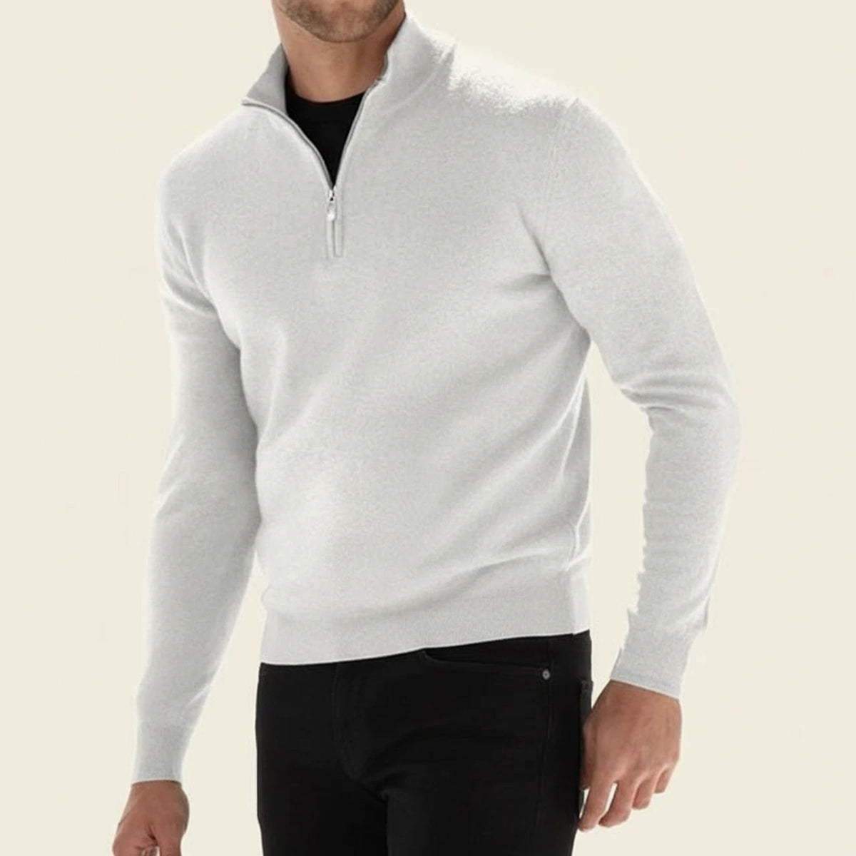 Men's Casual Quarter-Zip Sweater