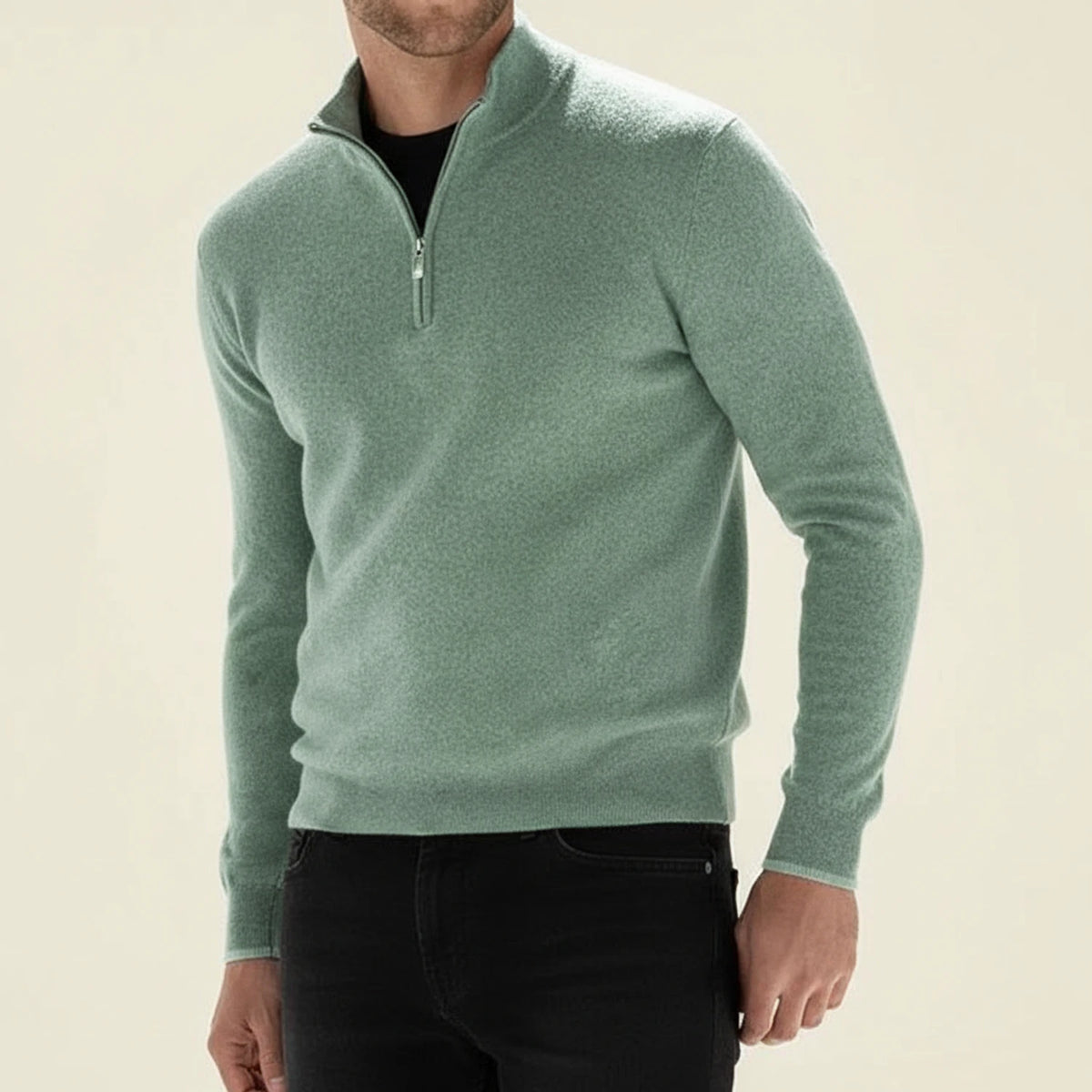 Men's Casual Quarter-Zip Sweater