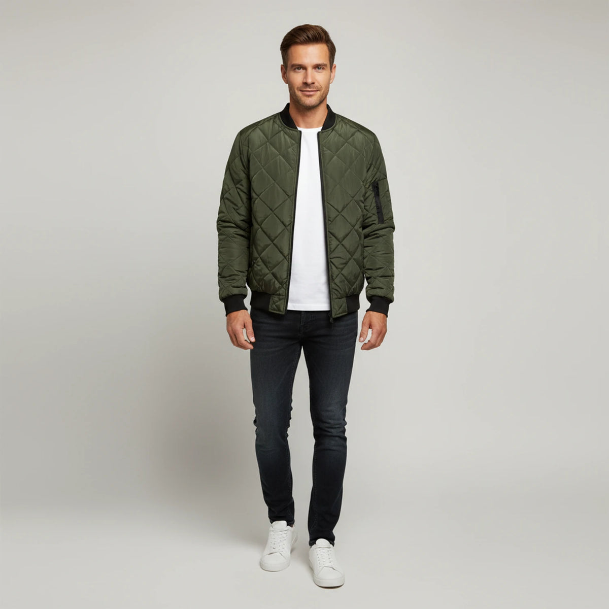 Men's Quilted Bomber Jacket image