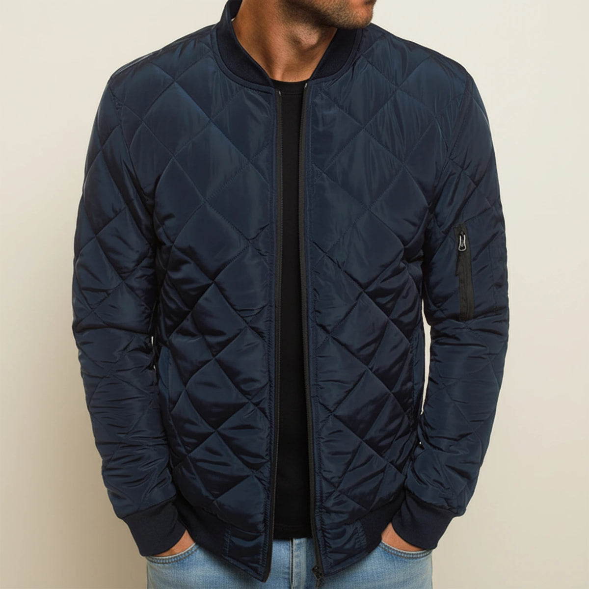 Men's Classic Quilted Bomber Jacket