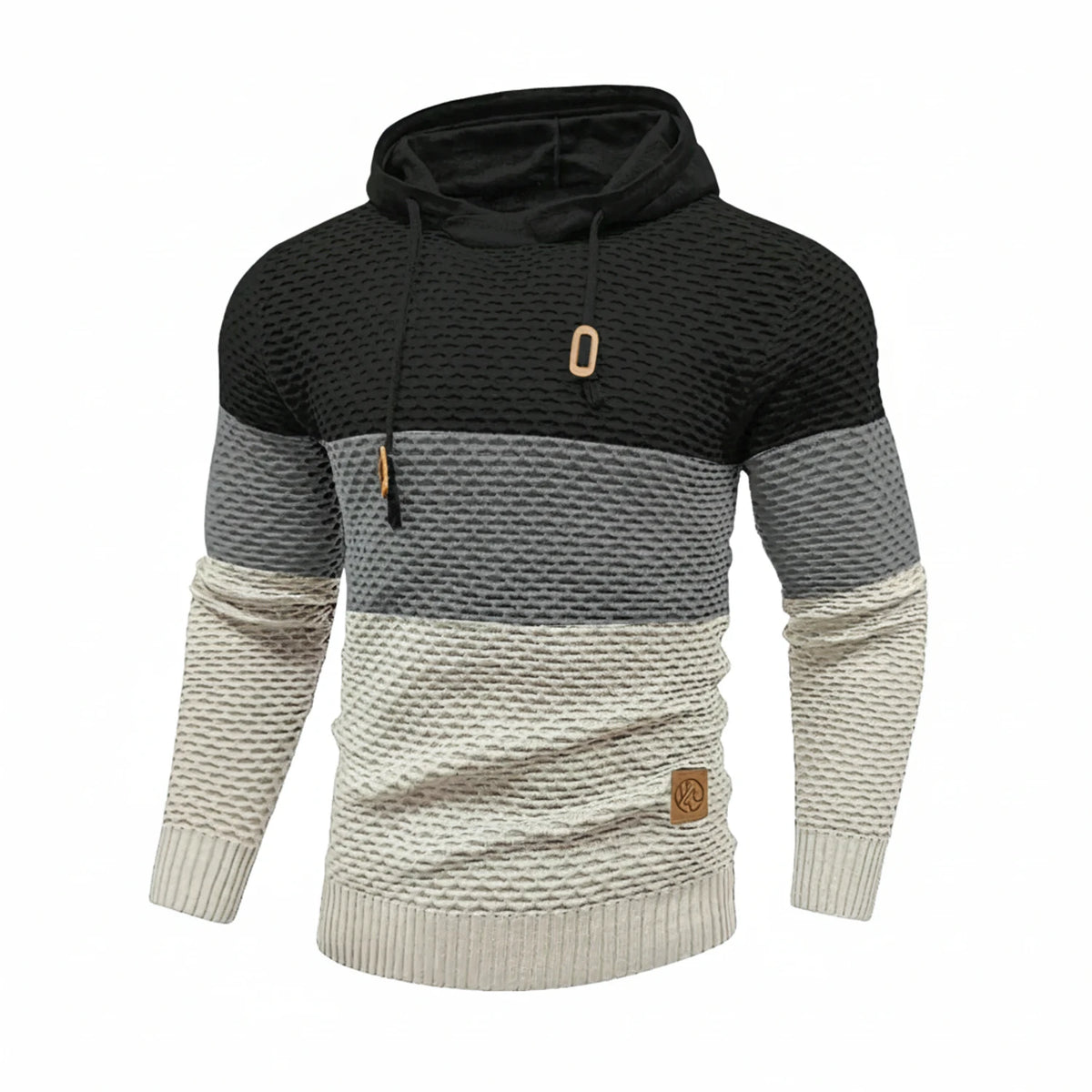 Men's Block Stripe Knit Hoodie