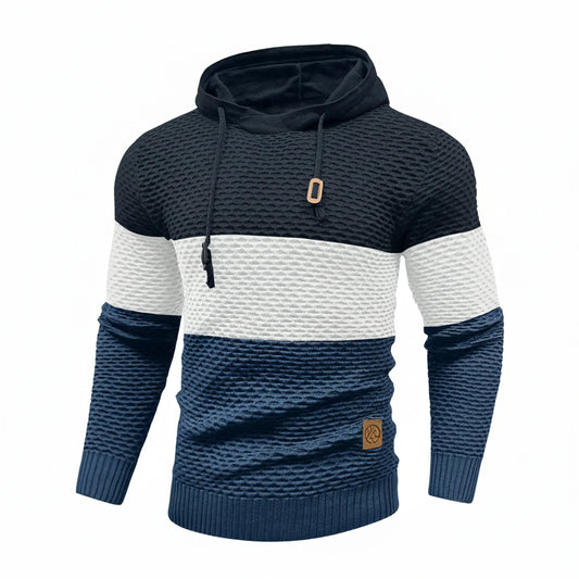 Men's Block Stripe Knit Hoodie