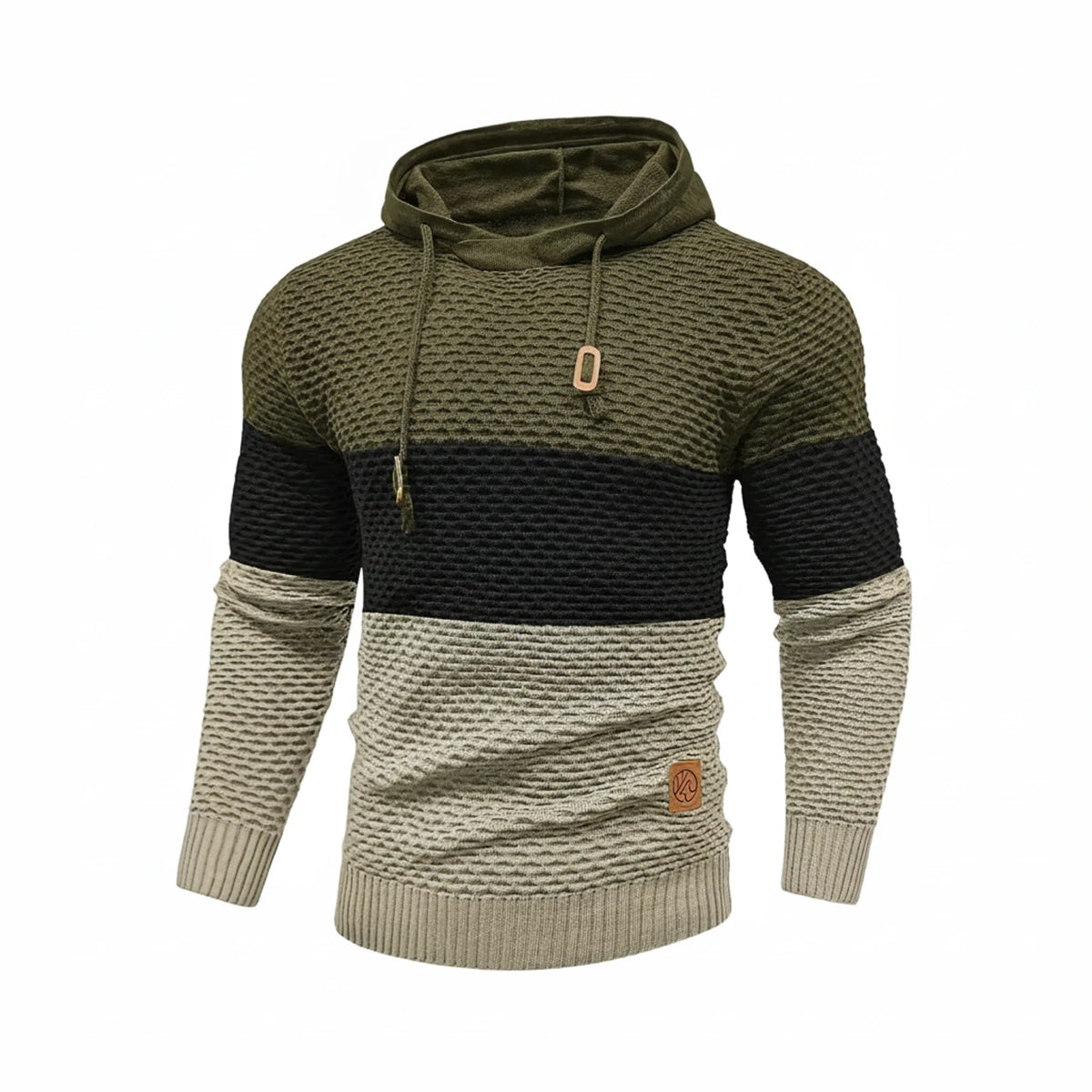 Men's Block Stripe Knit Hoodie