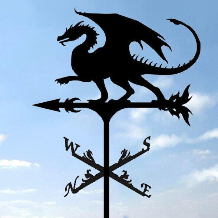 Metal Weather Vane with Cartoon Animal Theme – Durable Wind Indicator for Garden and Roof