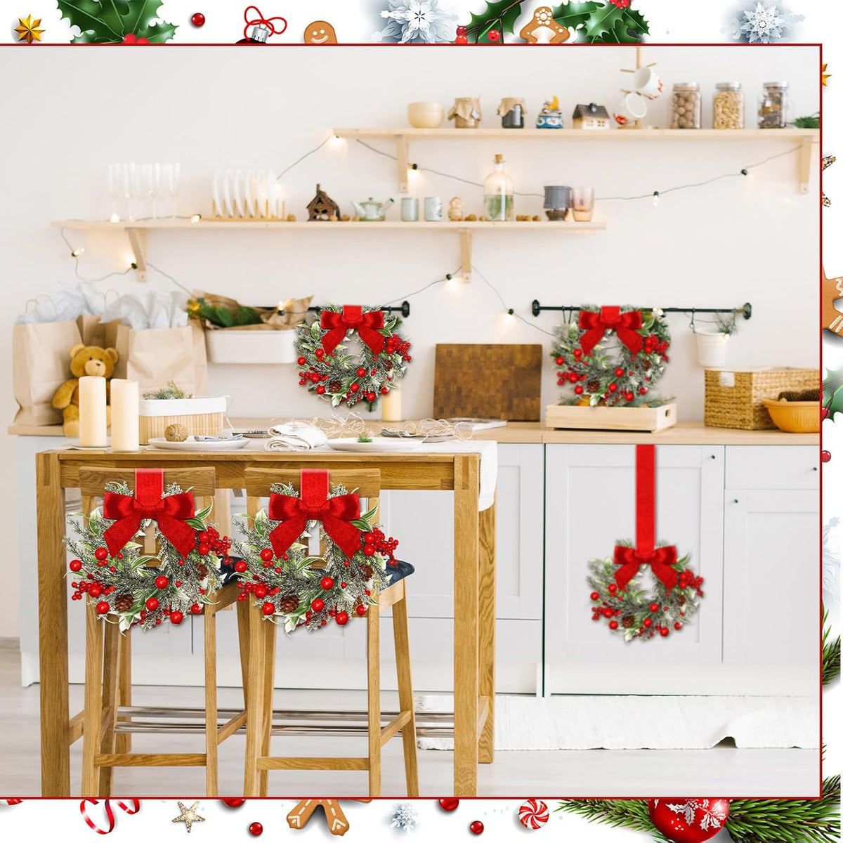 Mini Christmas Wreaths for Cabinets