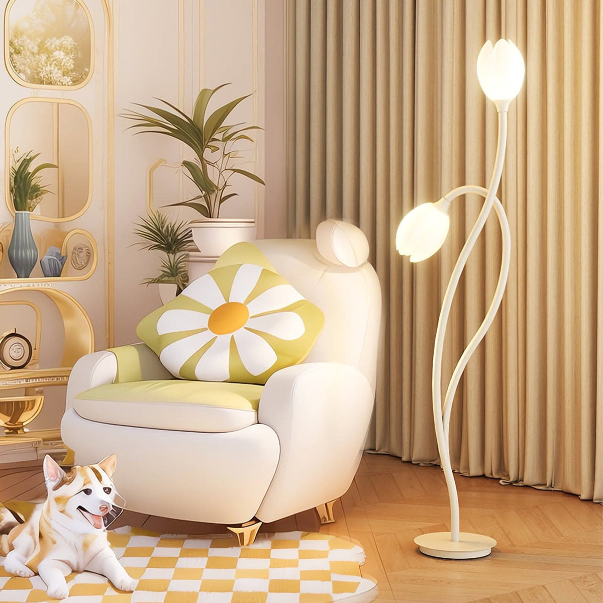 Modern Flower Floor Lamp with G9 Socket