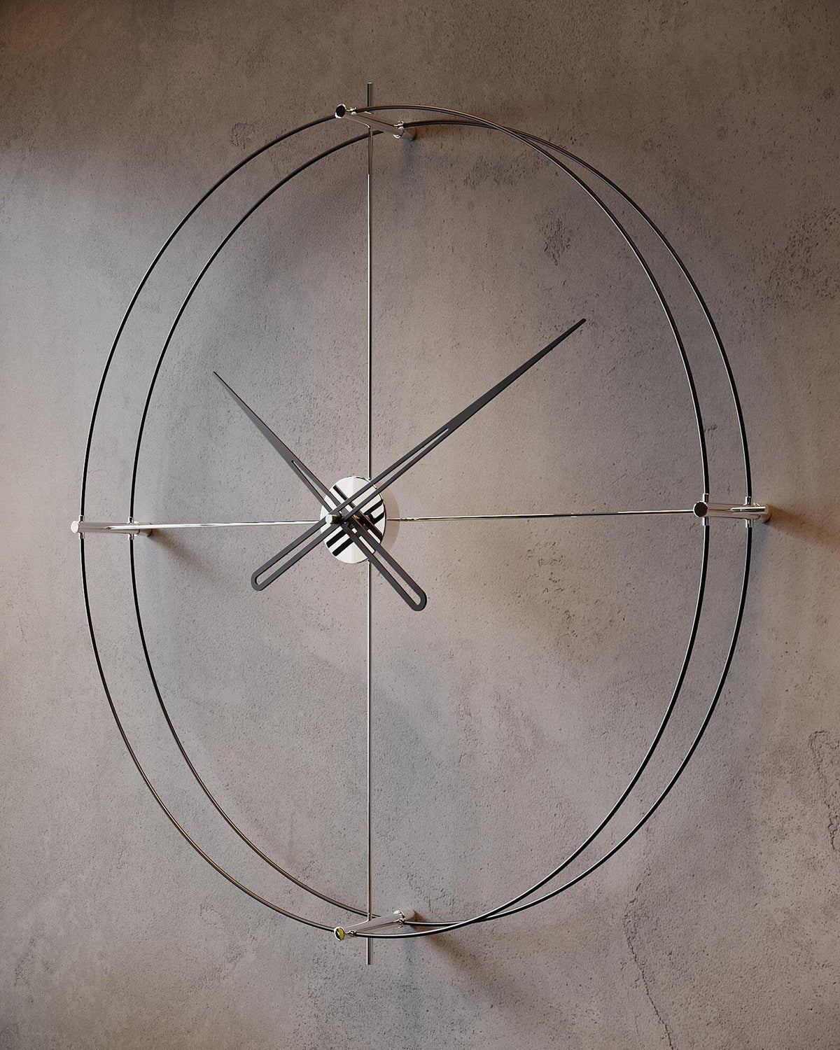 Modern Large Wall Clock with Brown Hands – Minimalist Wall Clock for Living Room 60x78 cm