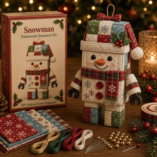 No-Sew Patchwork Santa Ornament Kit