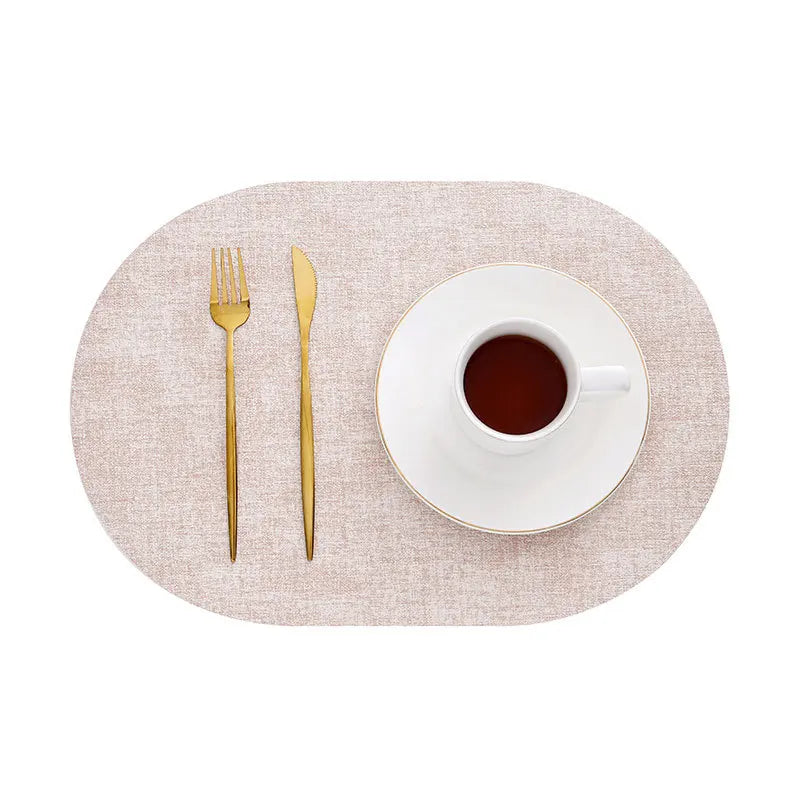 Oval Faux Leather Placemats - Heat-Resistant and Non-Slip
