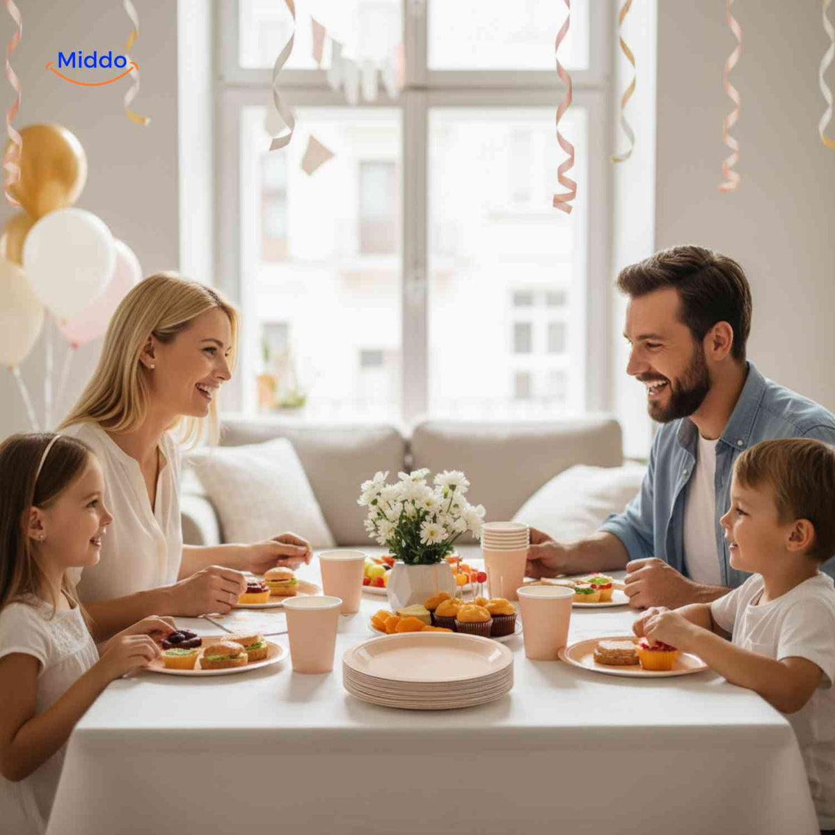 PartyLux™ Tableware Set | 141-Piece Tableware Set, Plates, Cups, Cutlery & Tablecloth