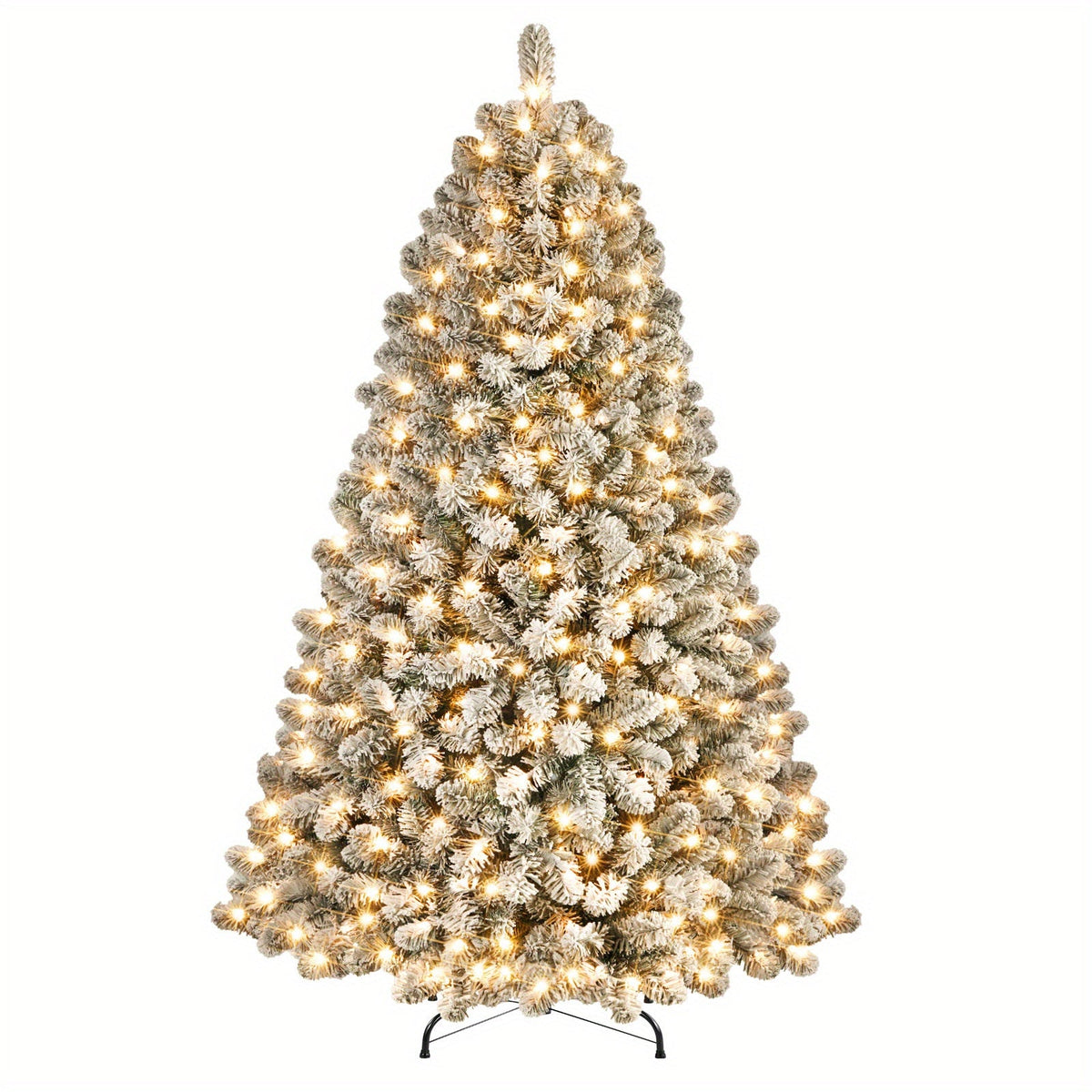 Pre-Lit Flocked Artificial Christmas Tree - Classic Design