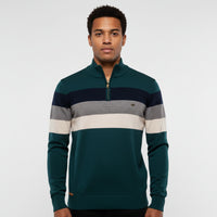 Men's Quarter-Zip Striped Sweater