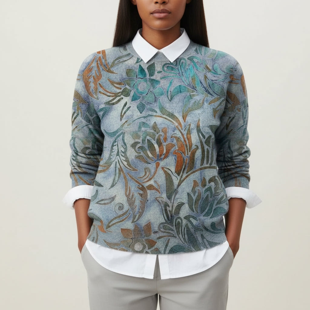 Women's Printed Crewneck Sweater 