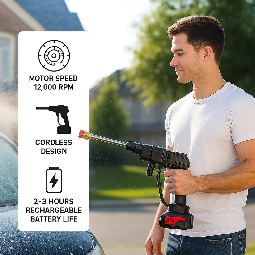 QuickWash | Cordless High-Pressure Cleaner with 2 Batteries