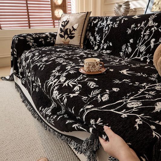 Reversible Chenille Sofa Slipcover, Durable Protection