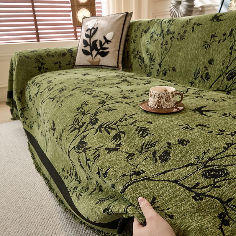 Reversible Chenille Sofa Slipcover, Durable Protection