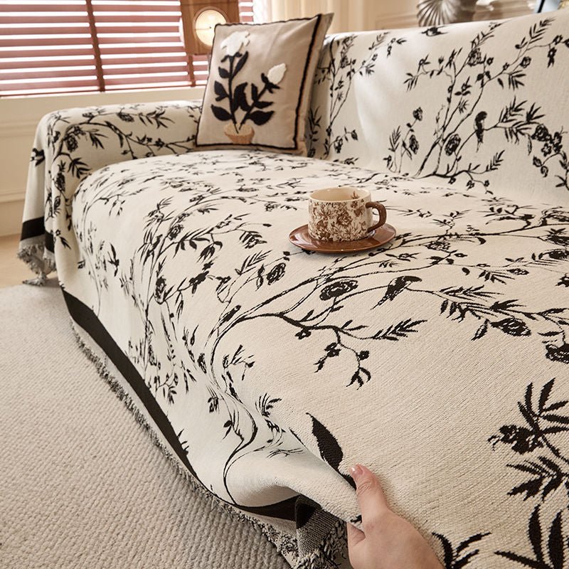 Reversible Chenille Sofa Slipcover, Durable Protection