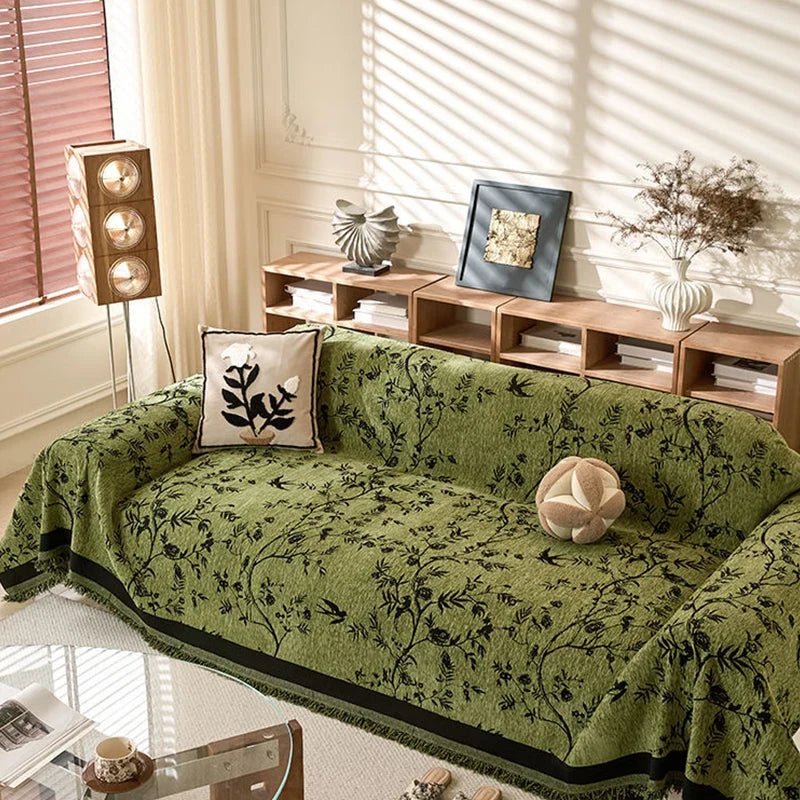 Reversible Chenille Sofa Slipcover, Durable Protection