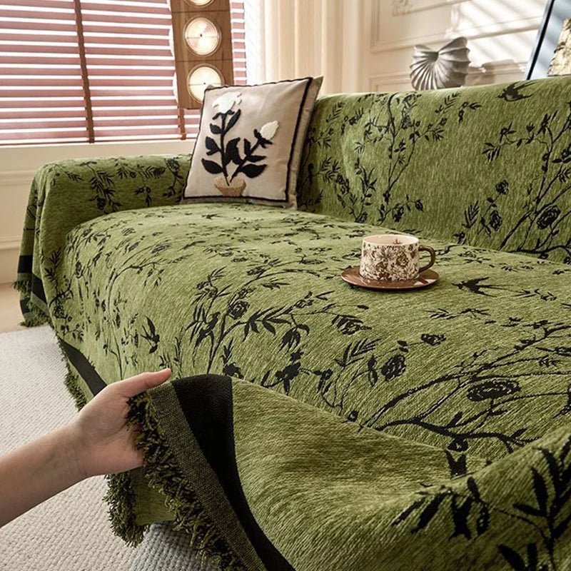 Reversible Chenille Sofa Slipcover, Durable Protection
