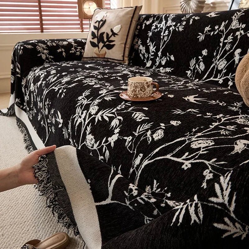 Reversible Chenille Sofa Slipcover, Durable Protection