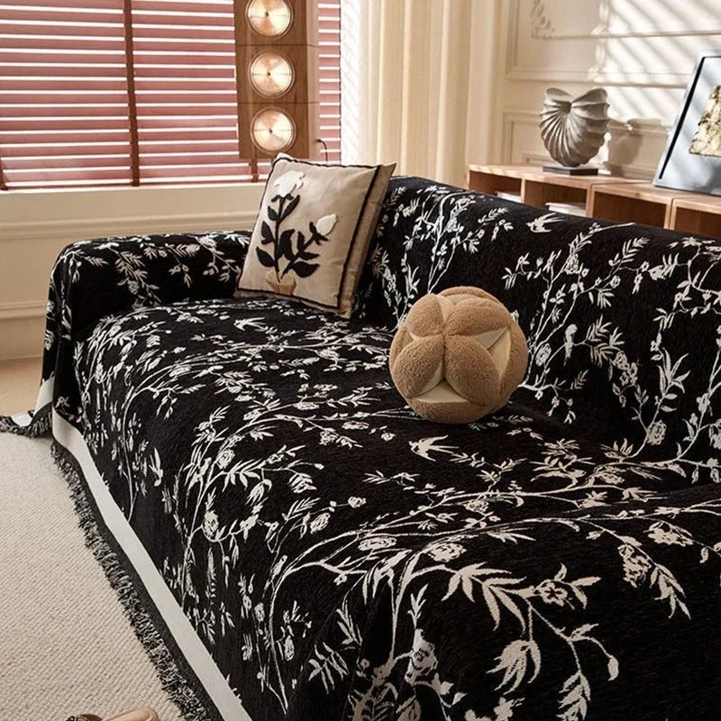 Reversible Chenille Sofa Slipcover, Durable Protection