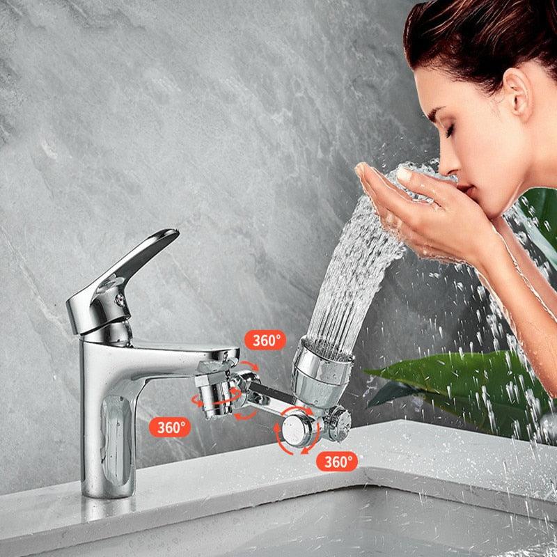 Rotating Faucet Extender | 1080° Rotation & 2 Spray Modes | Copper & ABS Accessory for Kitchen & Bathroom