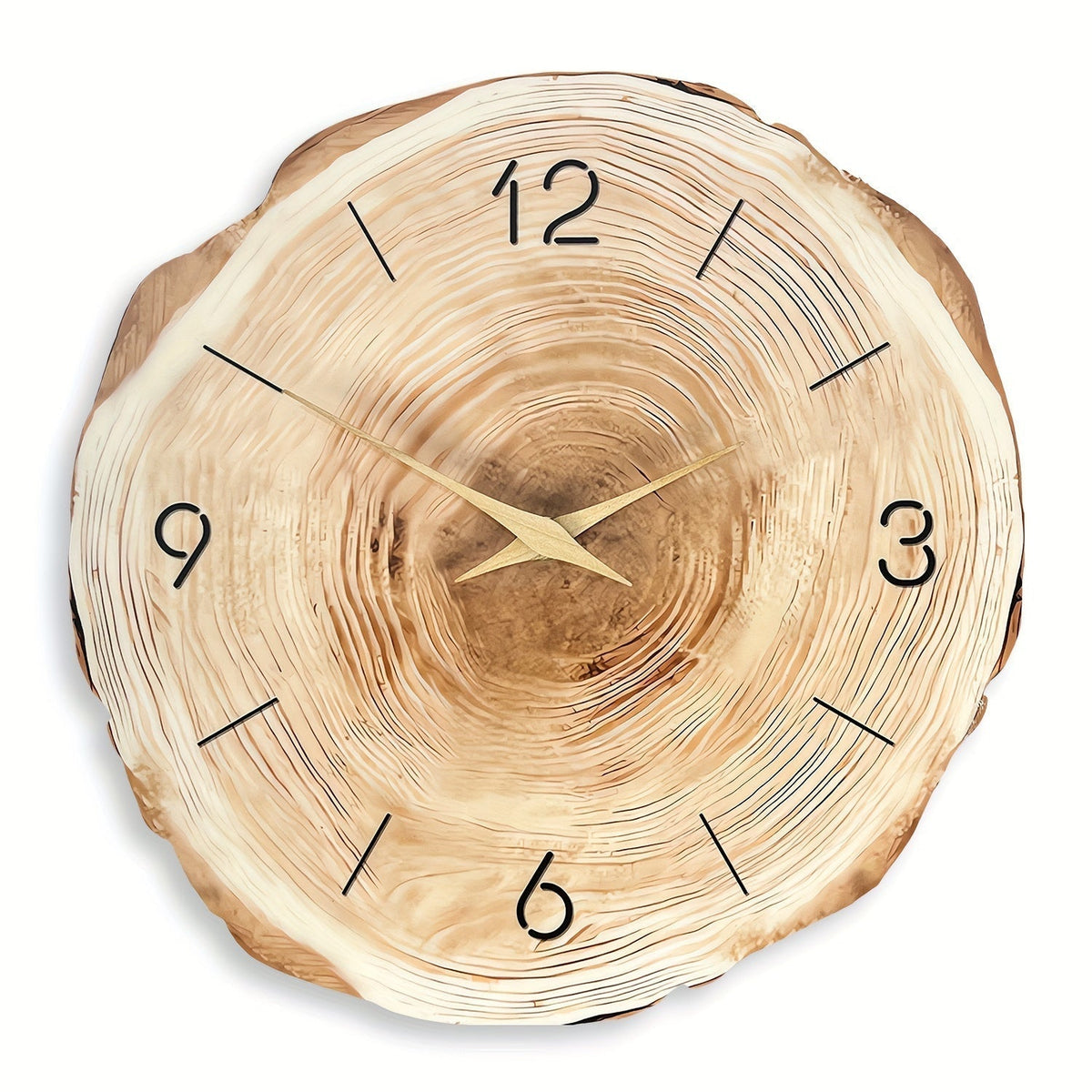 Silent Wooden Wall Clock Dandy - Realistic Texture