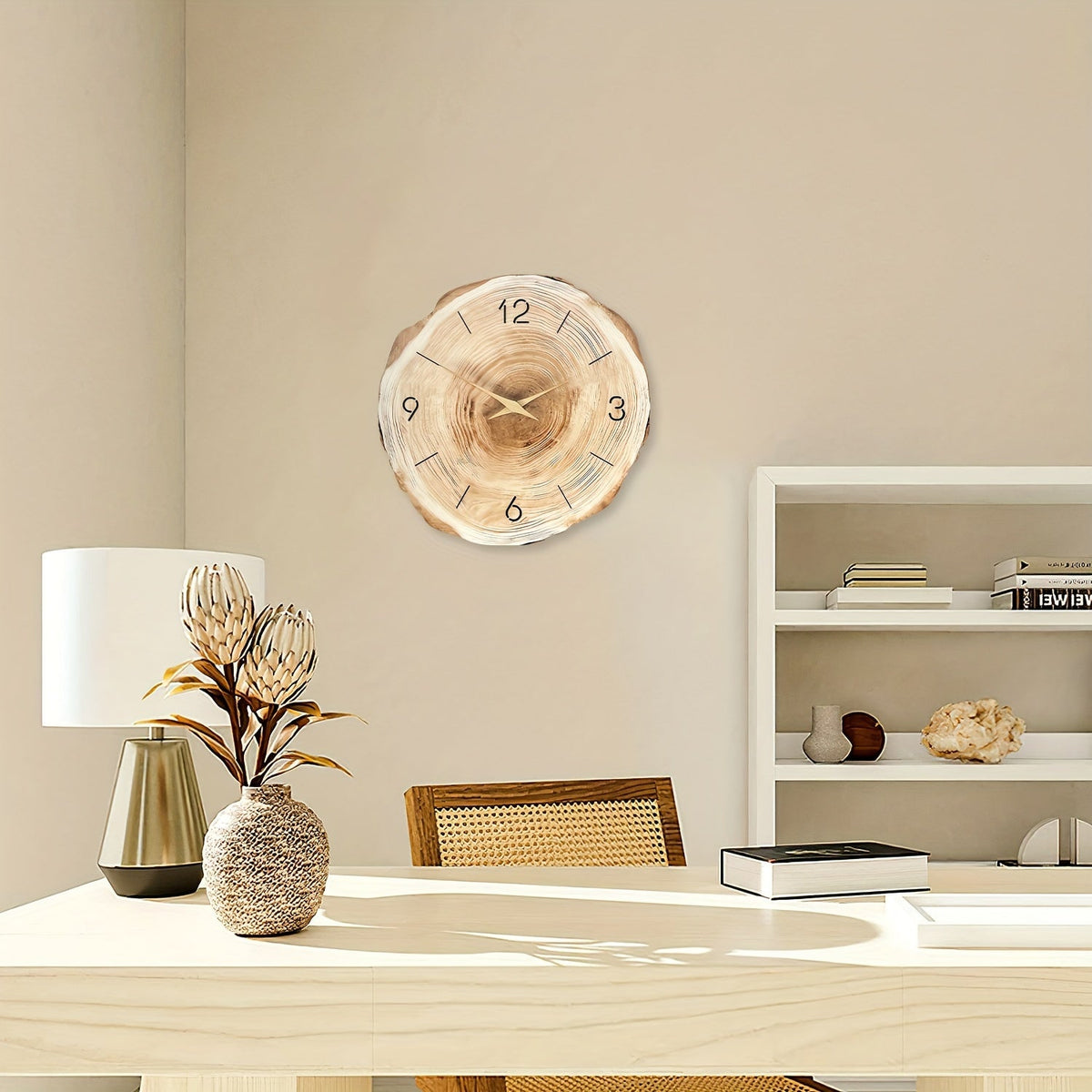 Silent Wooden Wall Clock Dandy - Realistic Texture