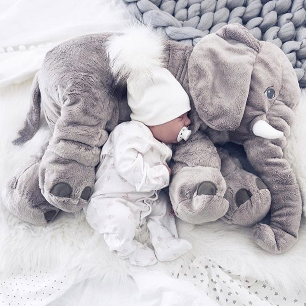 SnugBuddy | Soft Elephant Cuddle Pillow for Babies
