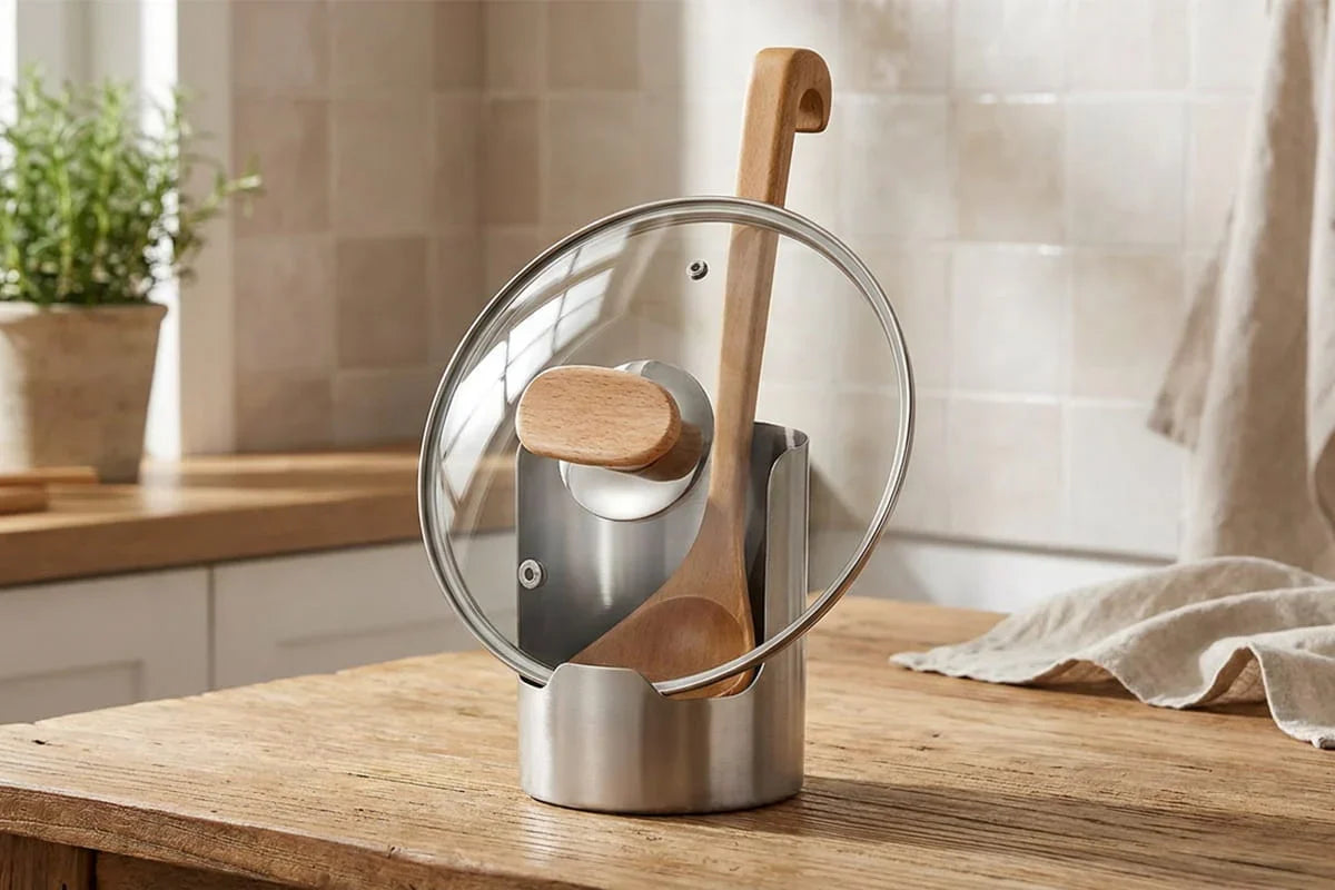 Stainless Steel Multifunctional Pot Lid and Utensil Holder
