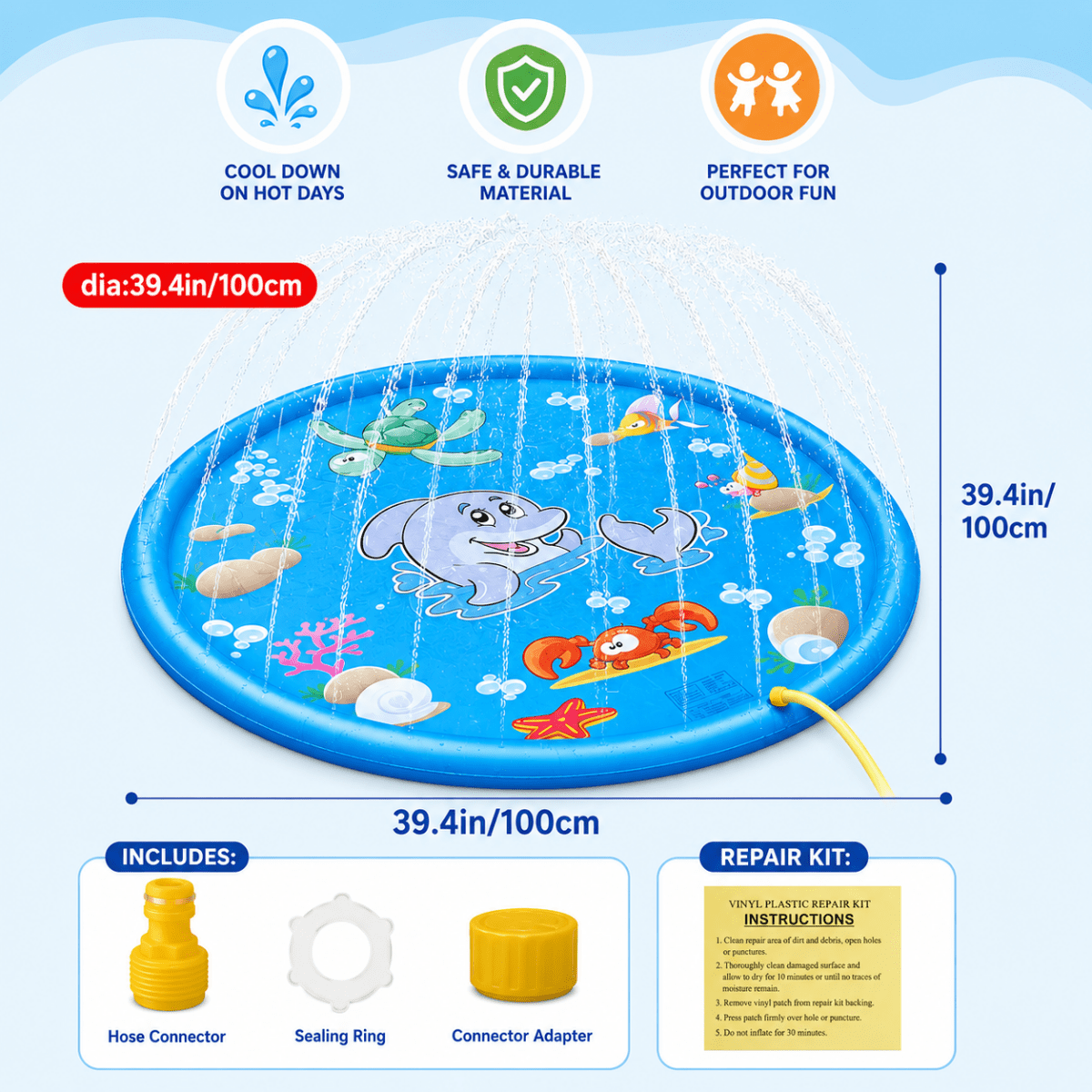 SUMMERFLOW – Inflatable Water Play Mat for Fun Outdoor Enjoyment