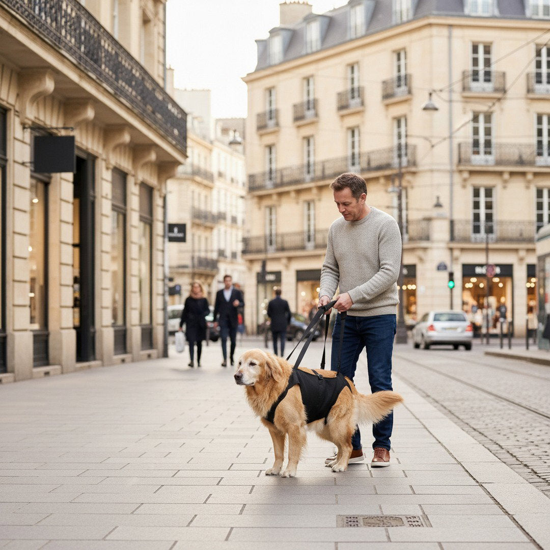 Supportive Dog Harness with Lift Strap for Stairs and Walks