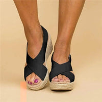 Taupe Orthopedic Espadrilles with Wedge Heel
