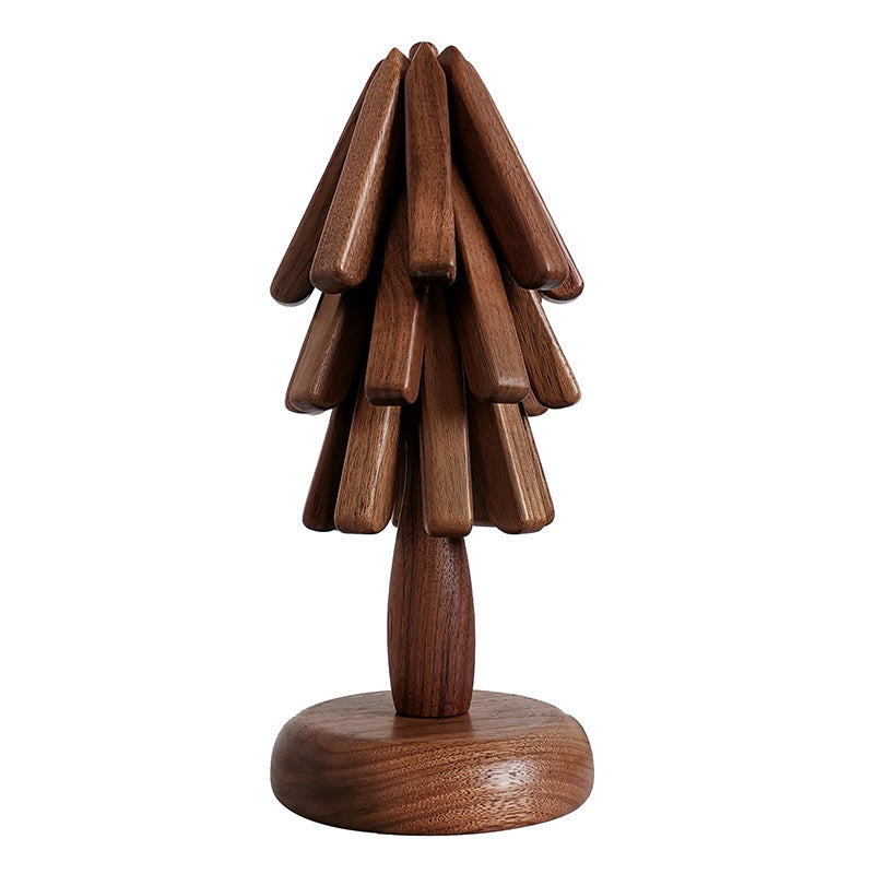Tree-Shaped Walnut Table Trivet