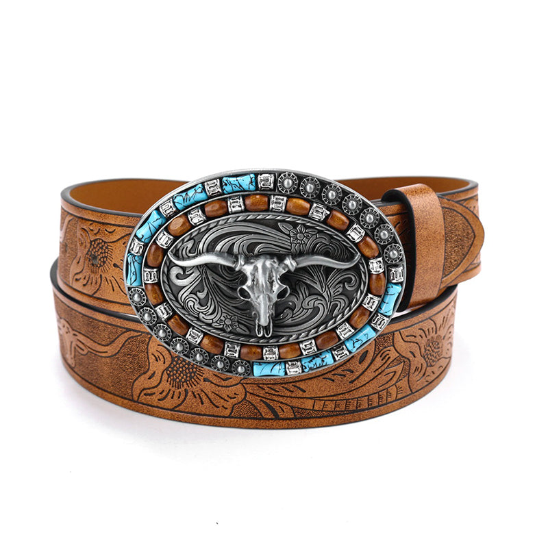 Vintage Western Belt with Animal Buckle – 4 Designs