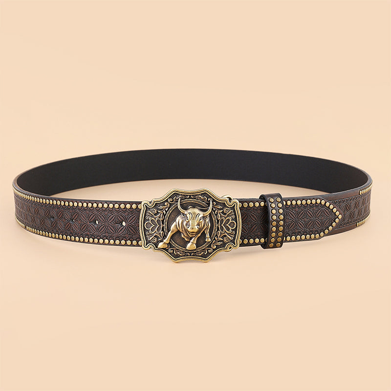 Vintage Western Belt with Animal Buckle – 4 Designs