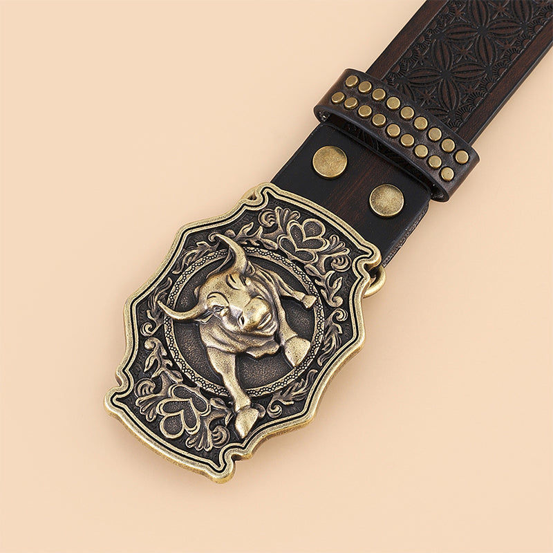 Vintage Western Belt with Animal Buckle – 4 Designs