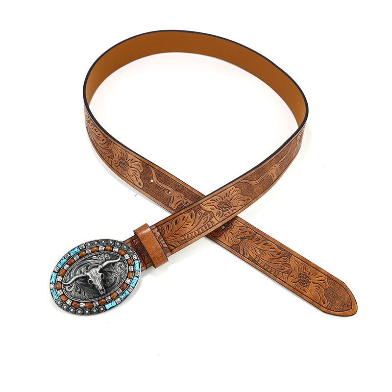 Vintage Western Belt with Animal Buckle – 4 Designs