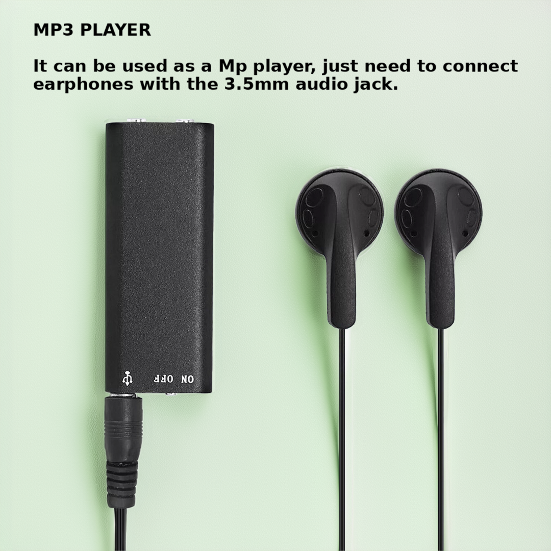 VoiceNote | Mini Dictaphone with Voice Activation & 96h Battery Life