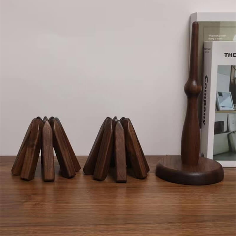 Walnut or Beech Wood Trivet | Stackable Heat-Insulating Table Protector for Dining Tables and Kitchens