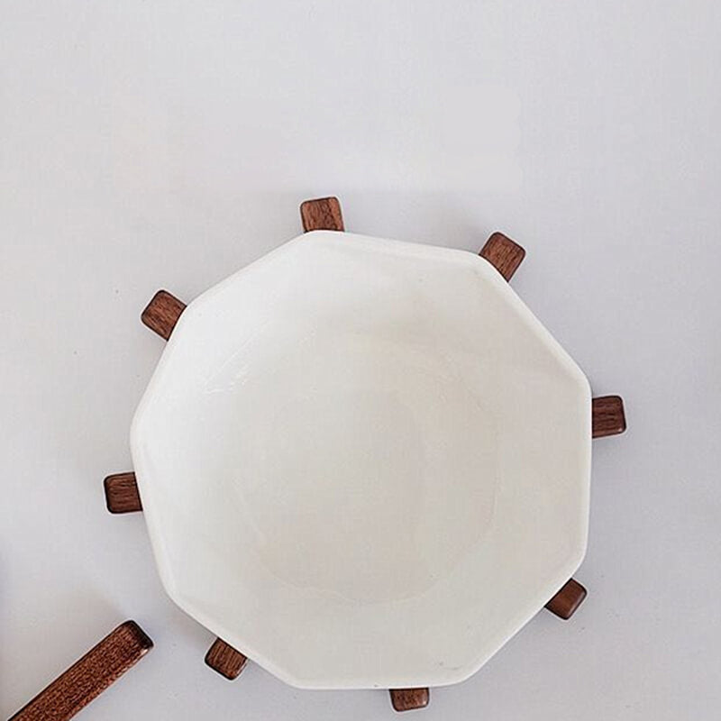 Walnut or Beech Wood Trivet | Stackable Heat-Insulating Table Protector for Dining Tables and Kitchens