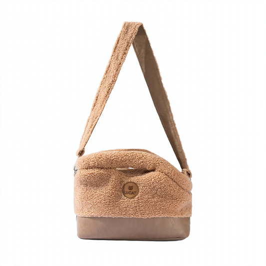 Warm-Lined Lambskin Pet Tote Bag