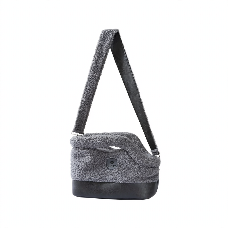 Warm-Lined Lambskin Pet Tote Bag