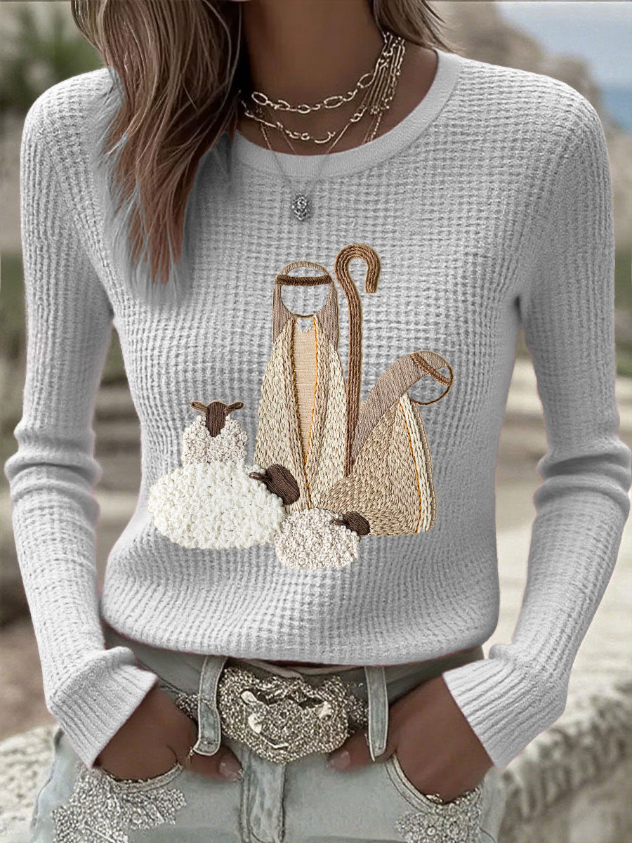 Women's Christmas Jesus Nativity Top