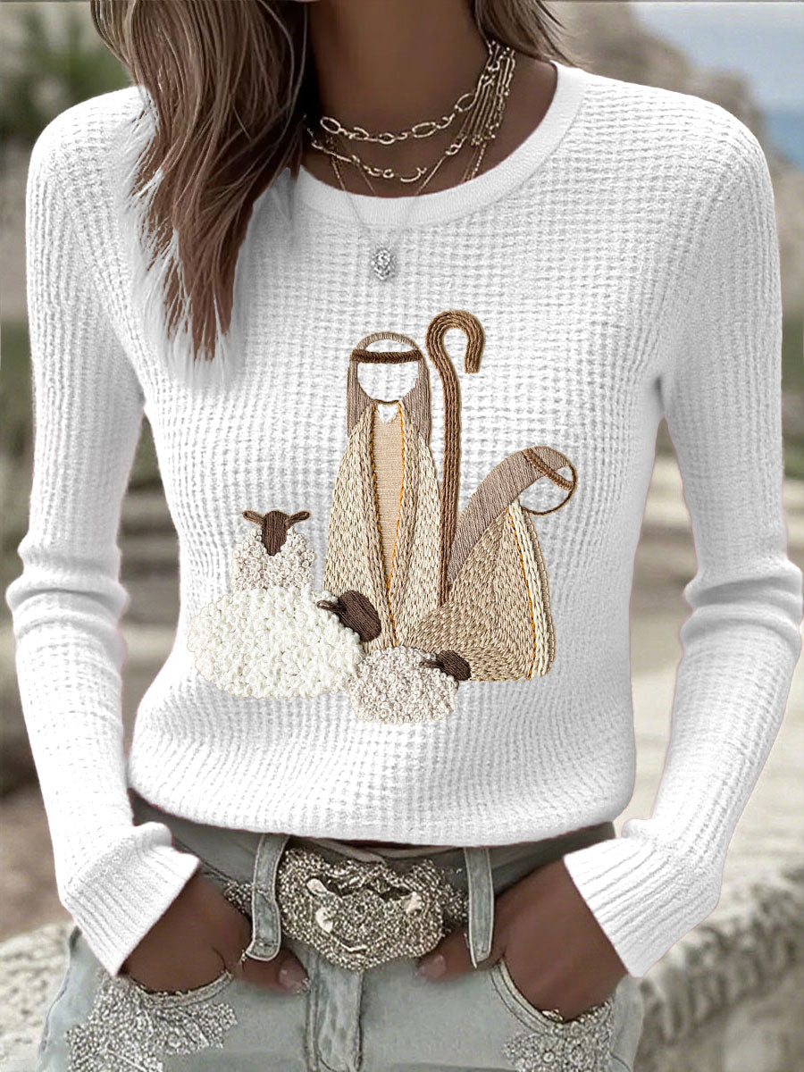 Women's Christmas Jesus Nativity Top