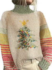 Women's High-Neck Christmas Sweater