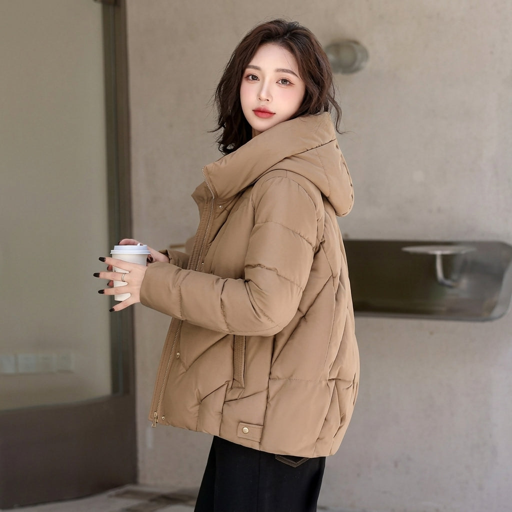 Women's Hooded Zip-Up Padded Winter Puffer Jacket