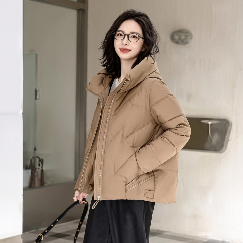 Women's Hooded Zip-Up Padded Winter Puffer Jacket