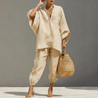 Women's Linen Batwing Two Piece Set